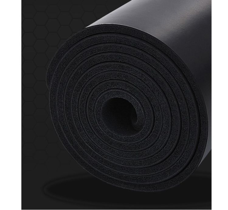 Нескользящий коврик для фитнеса и йоги Черный из натурального каучука 5 мм