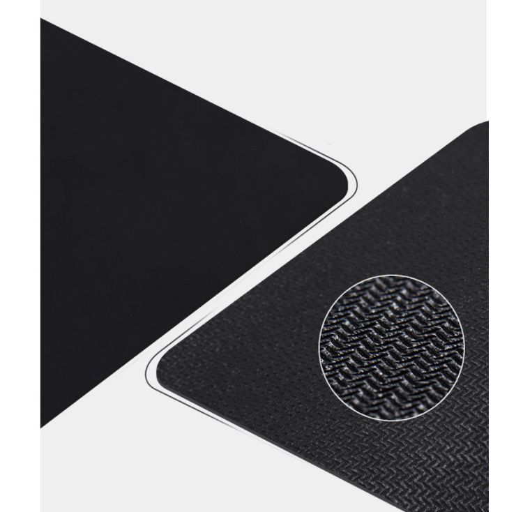 Нековзкий килимок для фітнесу та йоги Чорний з натурального каучуку 5 мм
