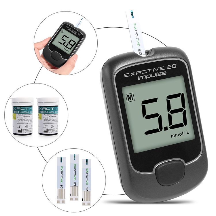 Глюкометр для измерения сахара в крови Exactive EQ с 50 тест полосками