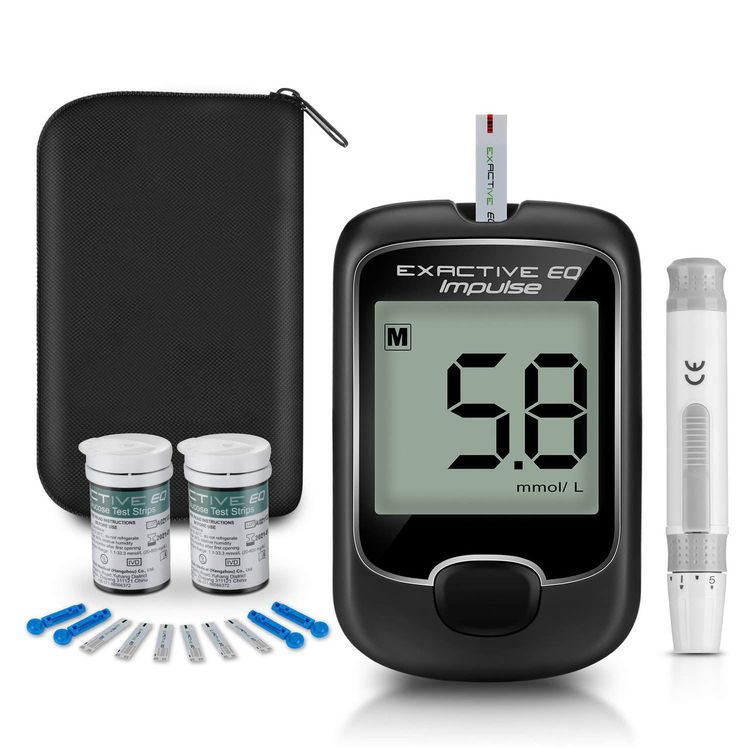 Глюкометр для измерения сахара в крови Exactive EQ с 50 тест полосками 2
