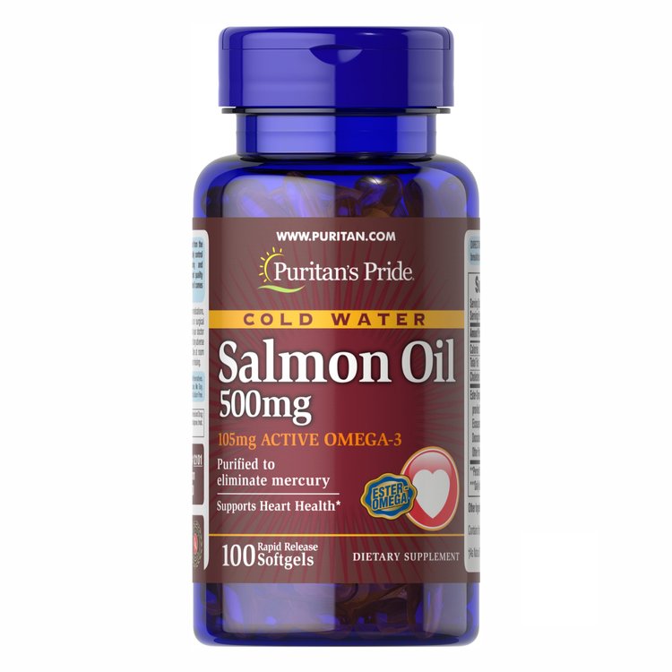 Рыбий жир Puritans Pride Salmon Oil 500 мг 100 капсул