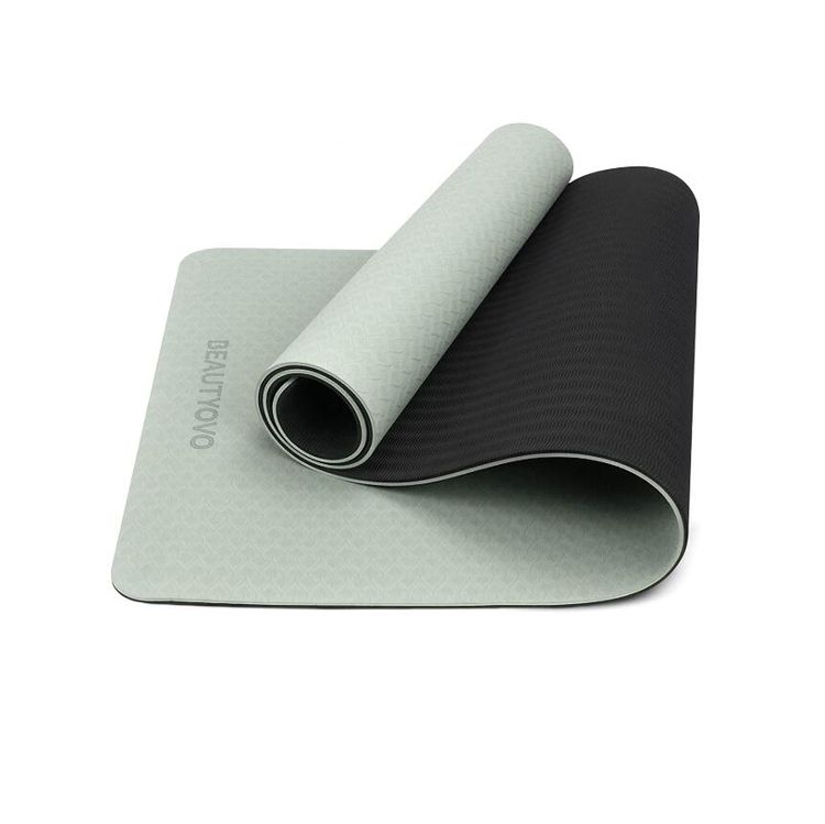 Двошаровий килимок для фітнесу та йоги нековзний 6 мм