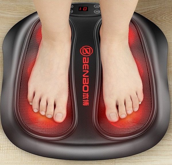 Роликовий масажер для ніг та стоп Benbo з інфрачервоним нагріванням 3 режими