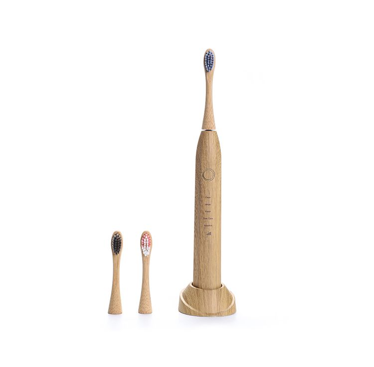 Електрична зубна щітка із бамбука з таймером
