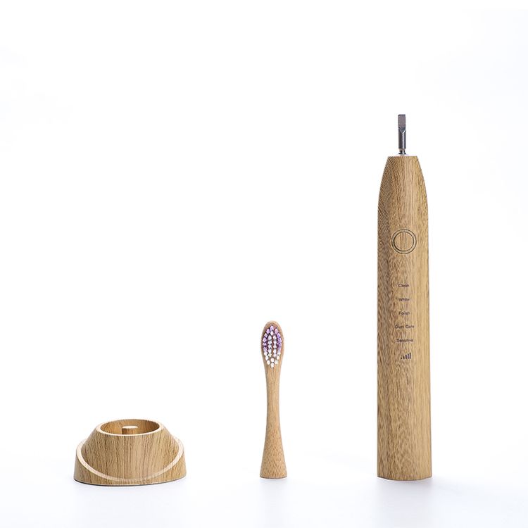 Электрическая зубная щетка из бамбука с таймером