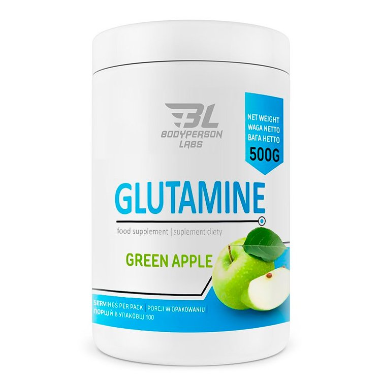 Амінокислота L-глутамін Bodyperson Labs Glutamine Яблуко 500 г