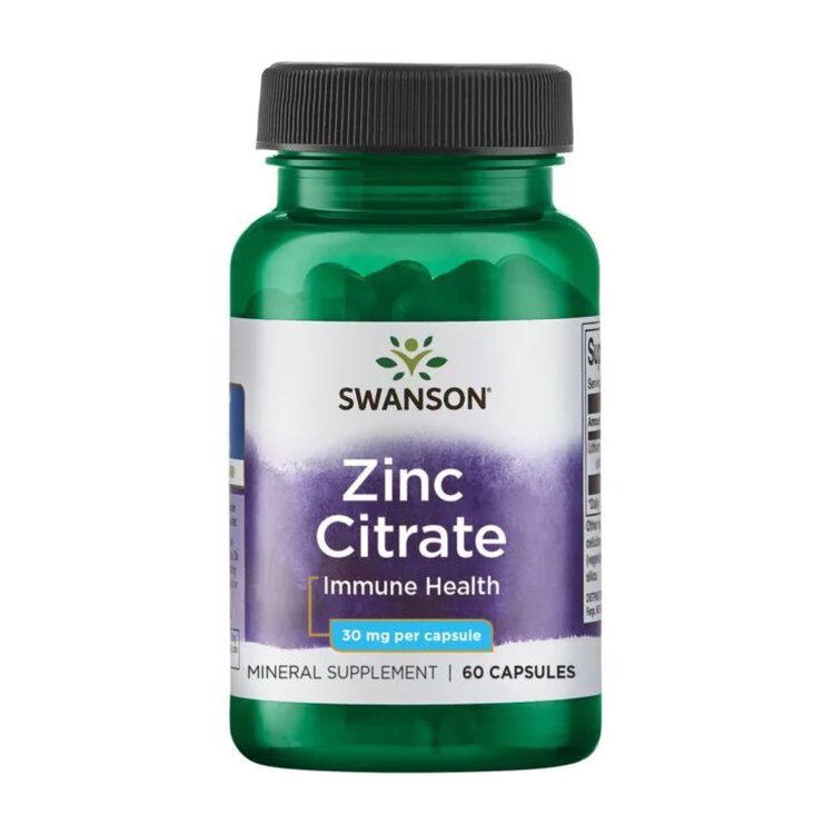 Цитрат цинка Swanson Zinc Citrate 30 мг 60 капсул