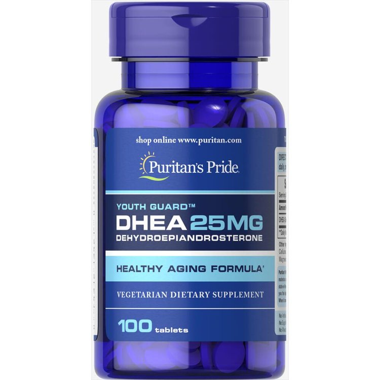 Тестостероновий бустер ДГЕА Puritans Pride DHEA 25 мг 100 капсул