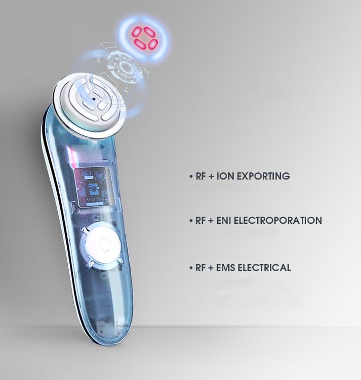 Ліфтинг масажер для обличчя Білий з функціями RF EMS ION ENI LED-терапії