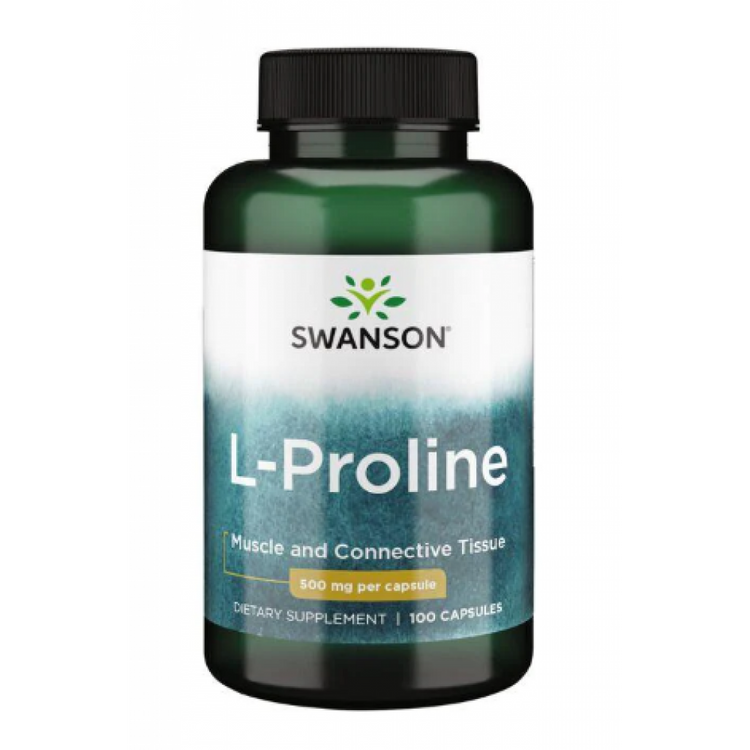 Амінокислота L-пролін Swanson L-Proline 500 мг 100 капсул