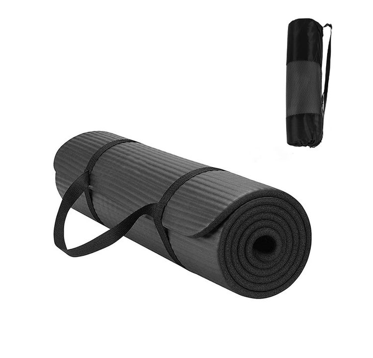 Товстий каучуковий килимок для фітнесу та йоги нековзкий 10 мм