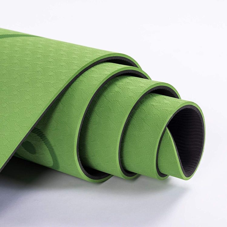 Двухслойный коврик для фитнеса и йоги Зеленый нескользящий 6 мм 4
